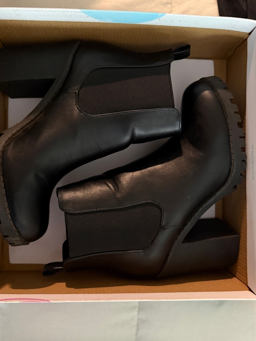 Soda Black Chelsea Ankle Booties with Block Heel